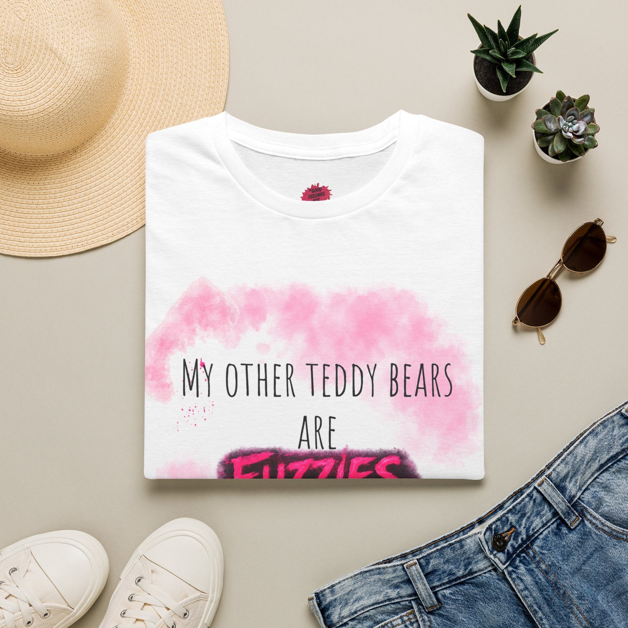 My Other Teddy Bears Are Fuzzies T-Shirt | Creepy Cute Pink Bear Horror Tee